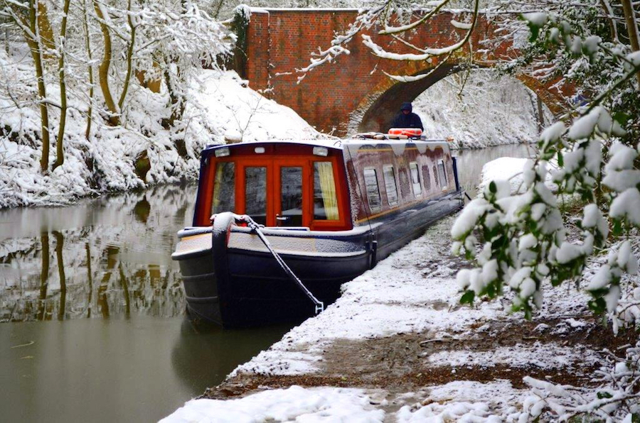 winter canal boat holiday