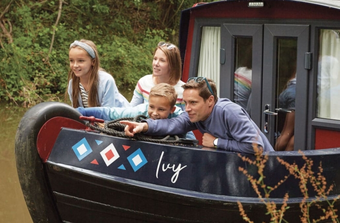 Family canal boat holiday